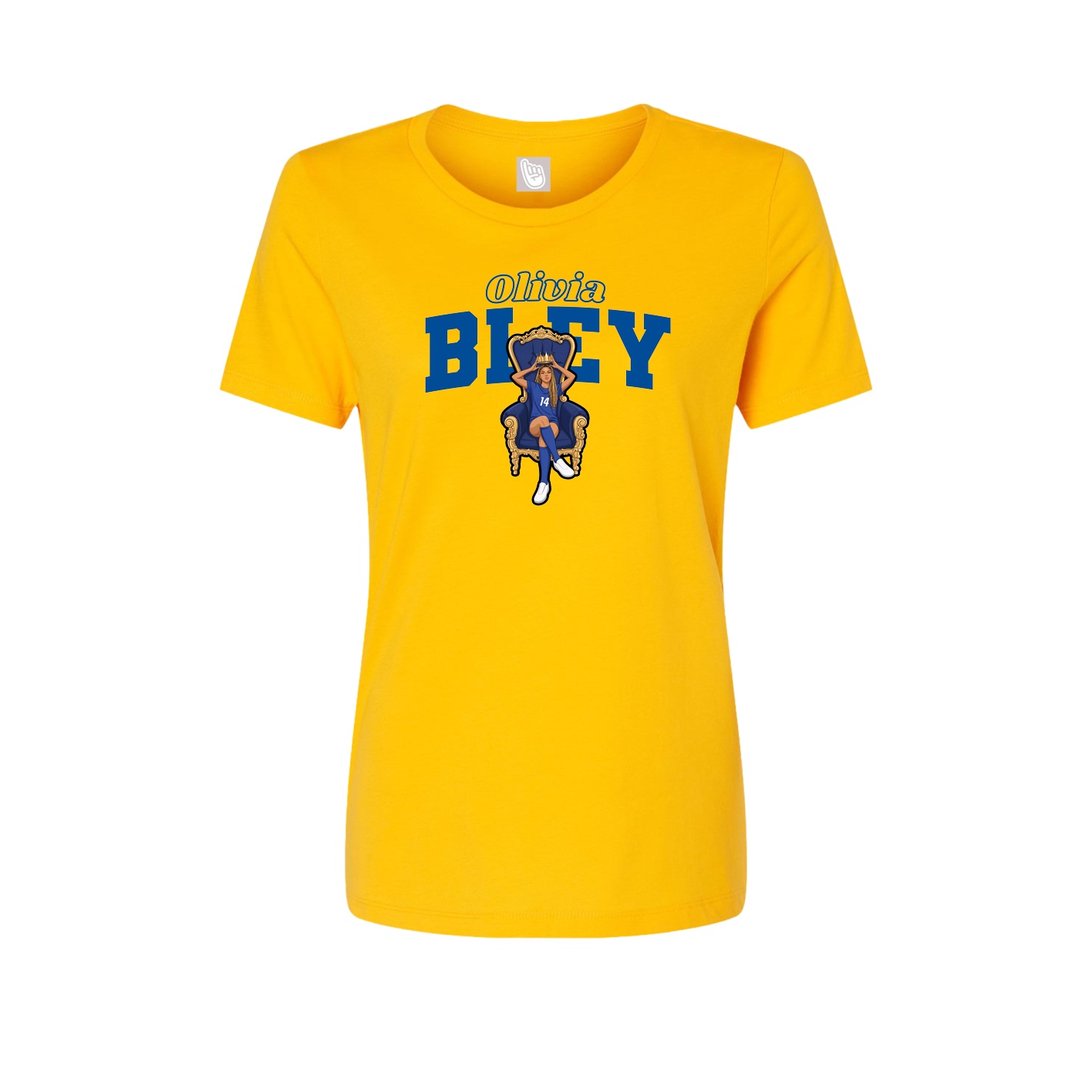 Fitted Women's Tee — Name Arch in Gold