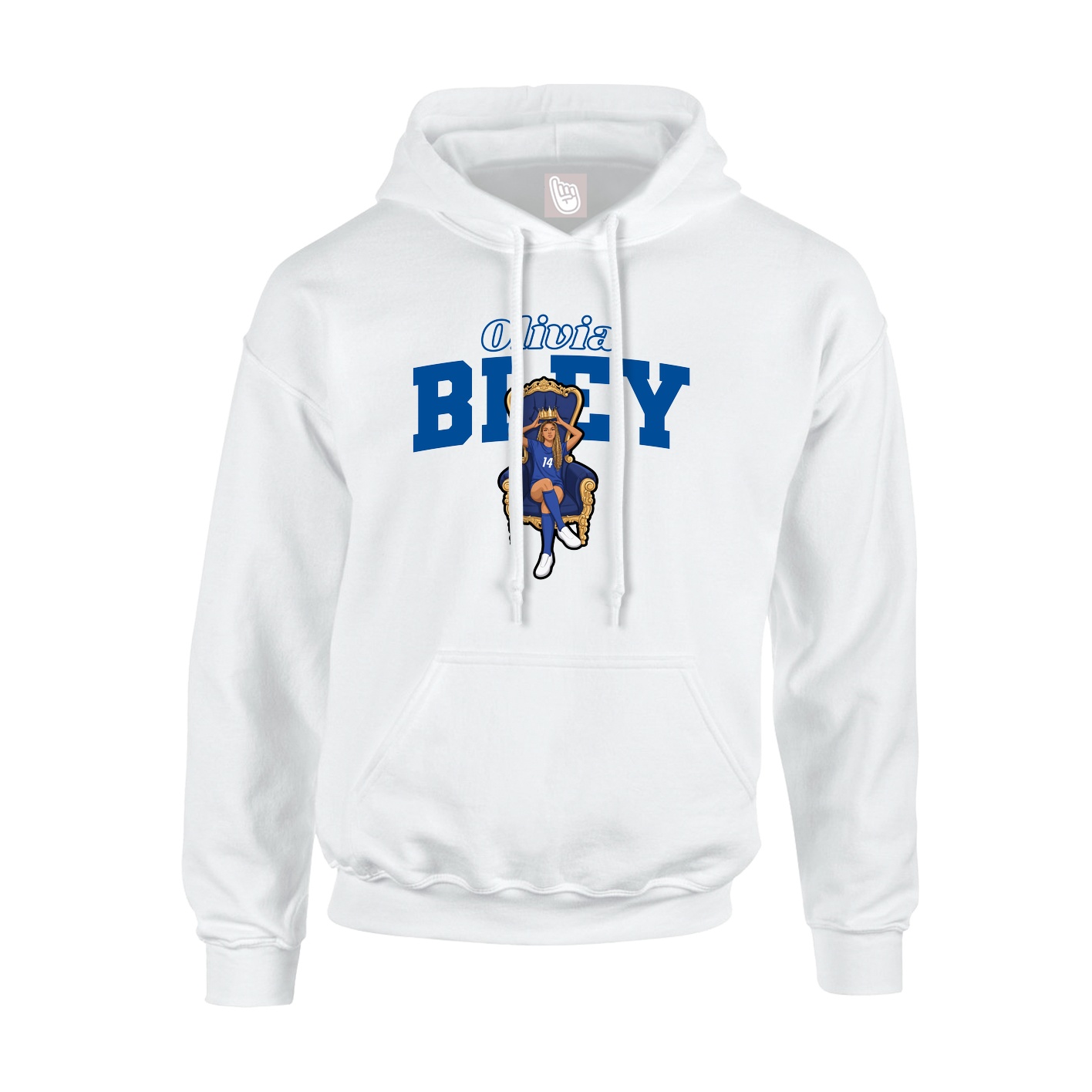 Youth Hoodie — Name Arch in White