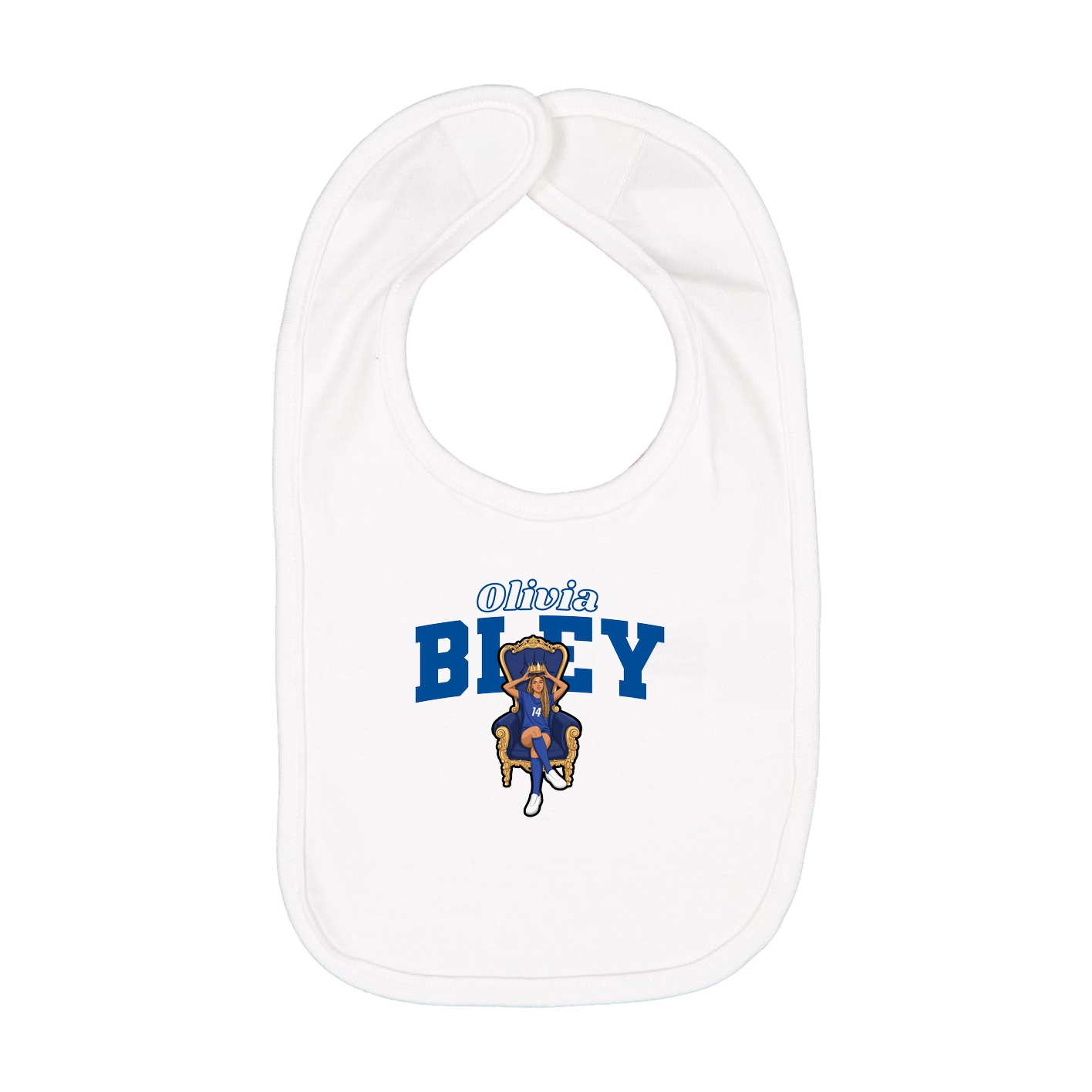 Infant Bib — Name Arch in White