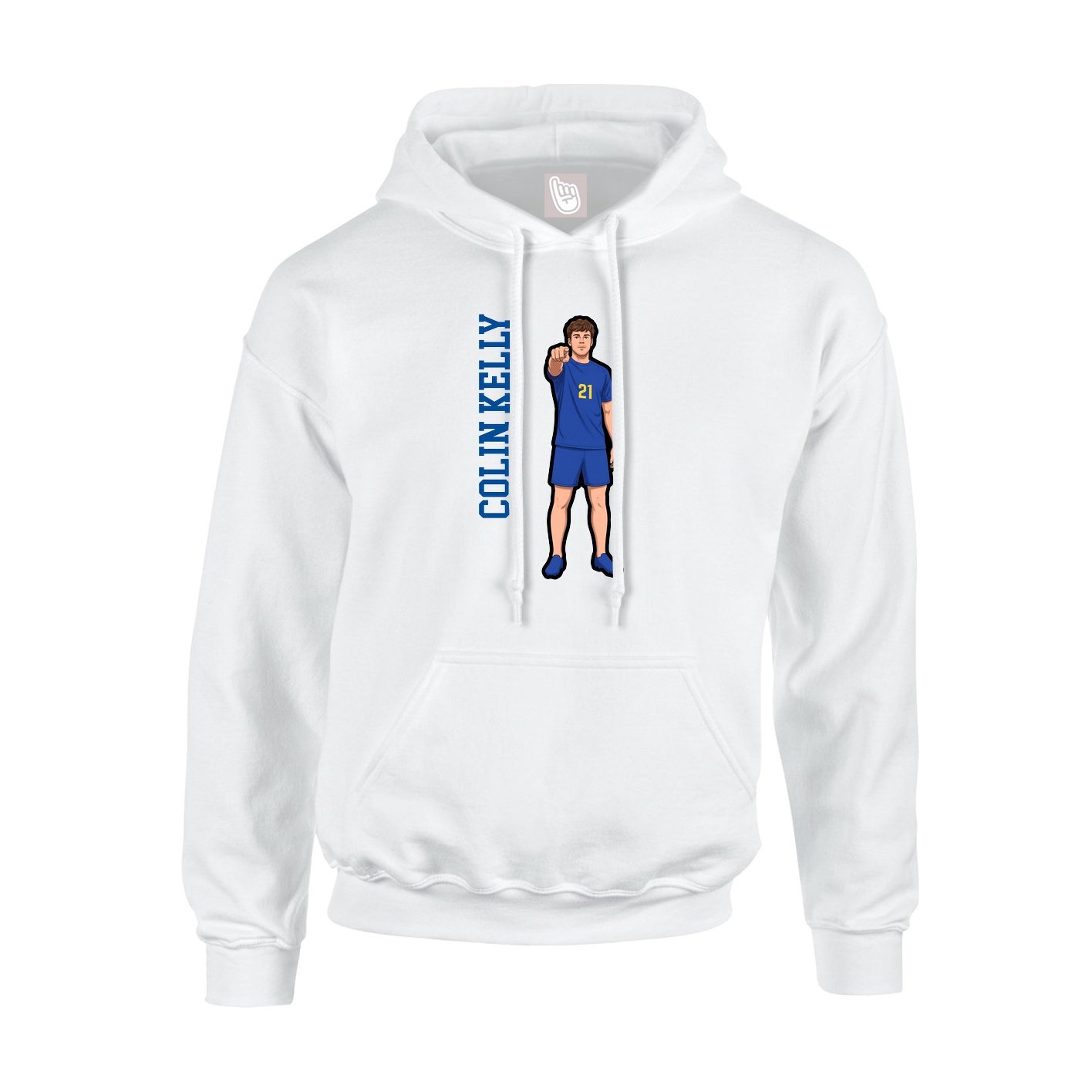 Youth Hoodie — Name Vertical in White