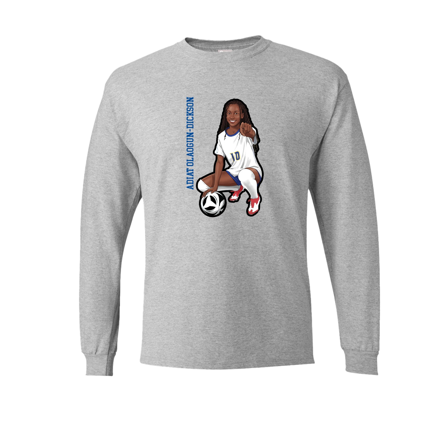 Long Sleeve Tee — Name Vertical in Grey