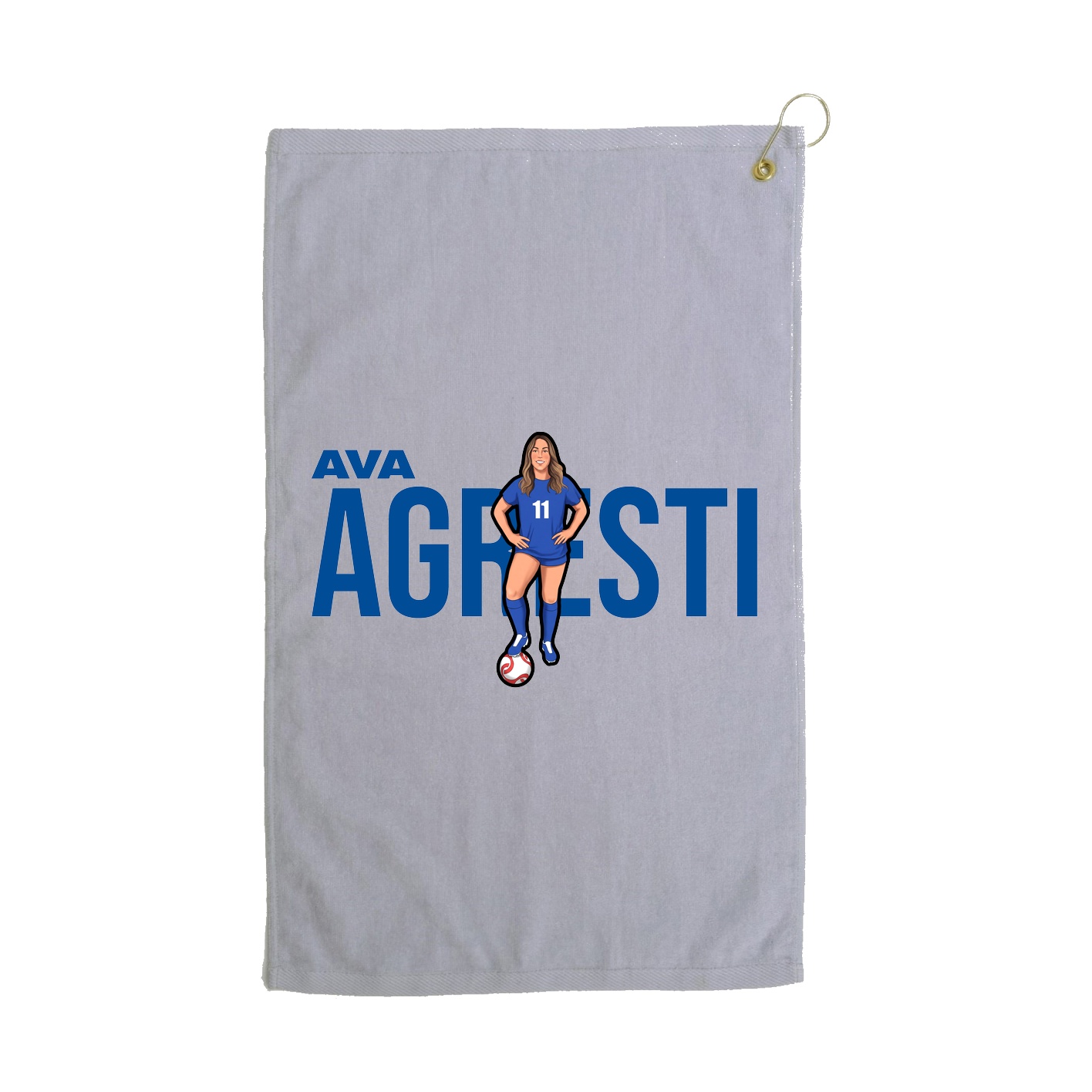 Golf Towel — Player Name in Grey