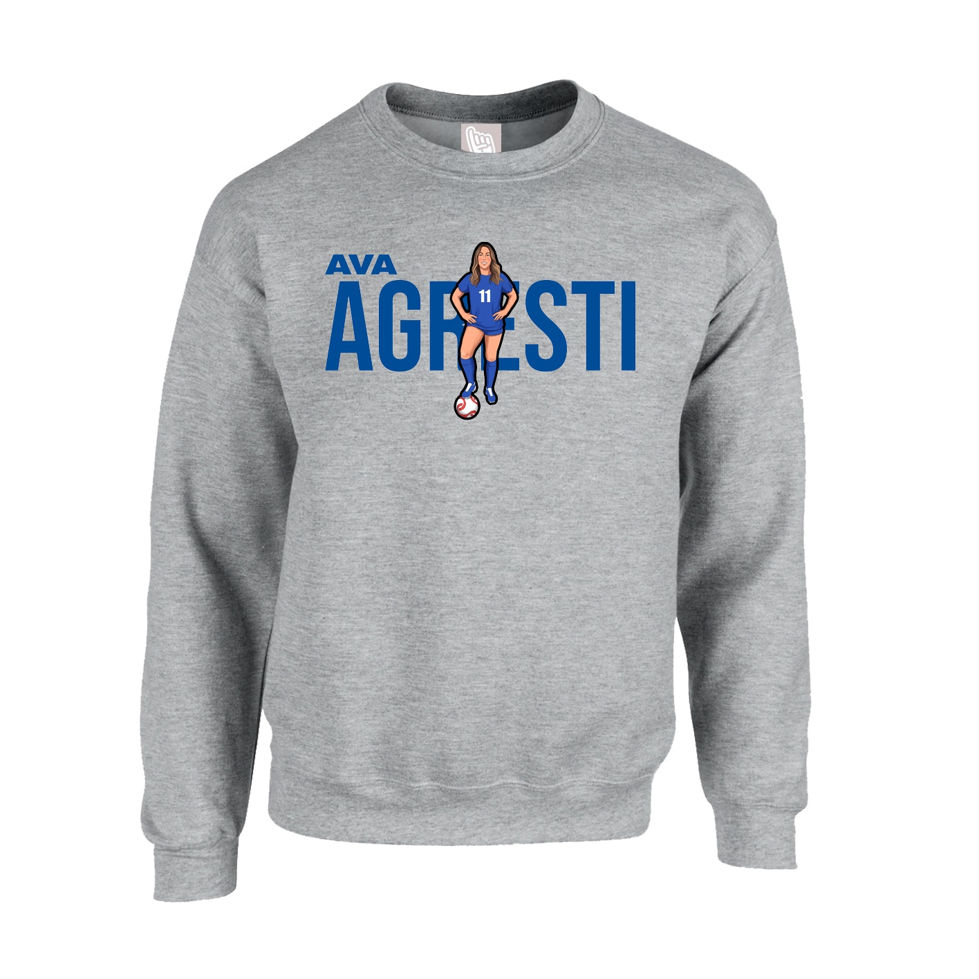 Fleece Crew — Player Name in Grey