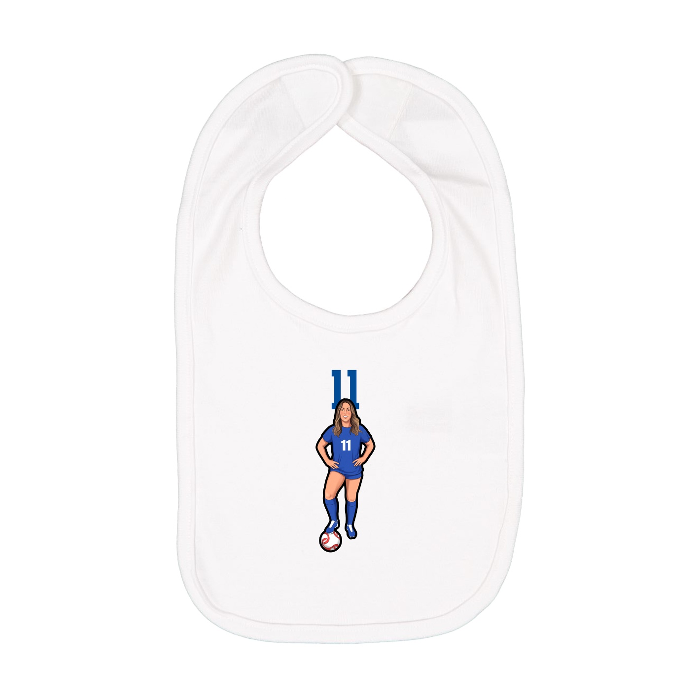 Infant Bib — Number Top in White