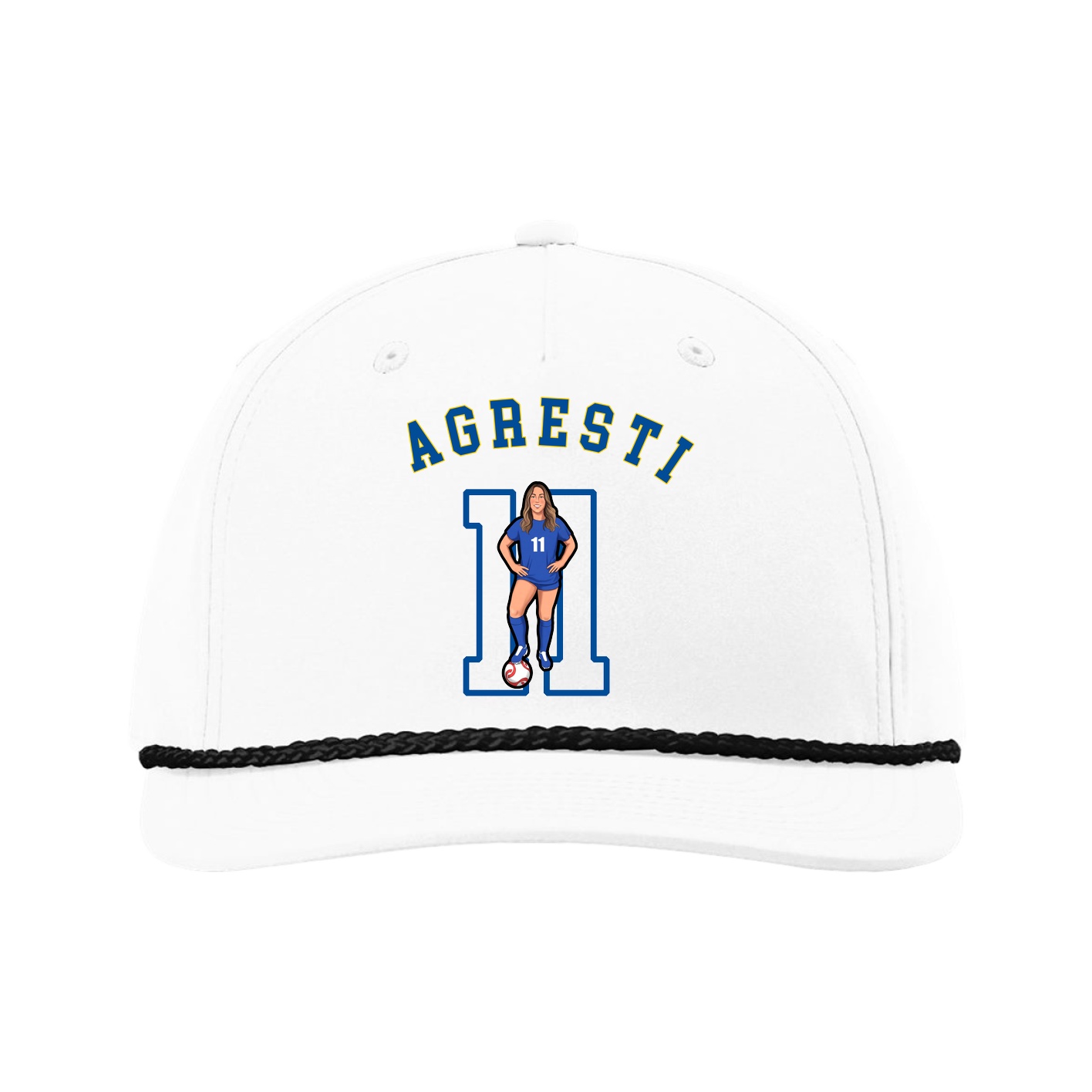 Five-Panel Classic Rope Cap — Shirsey Arch in White