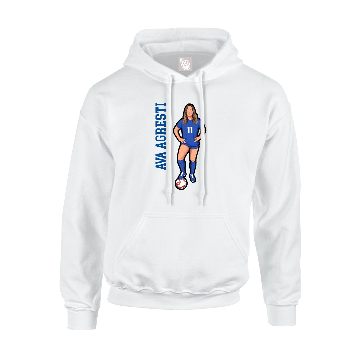 Youth Hoodie — Name Vertical in White