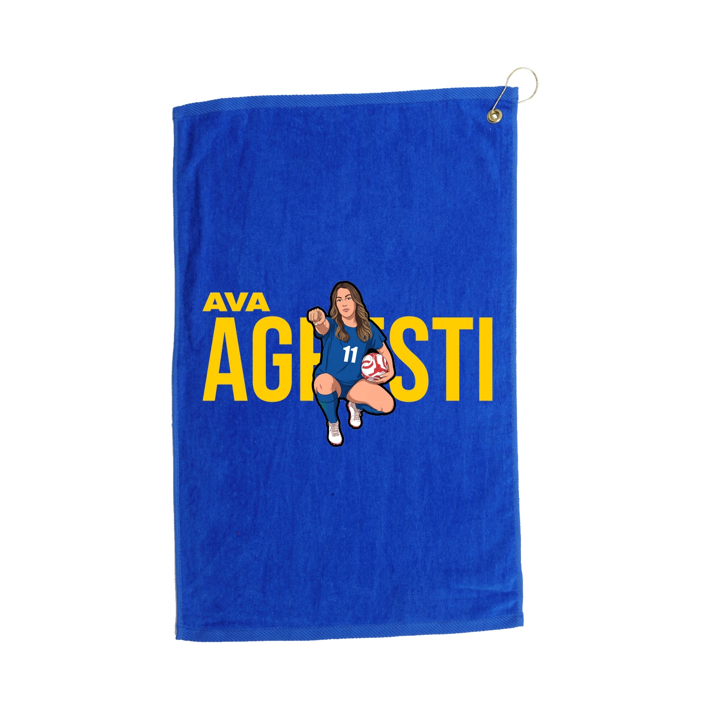 Golf Towel — Player Name in Royal