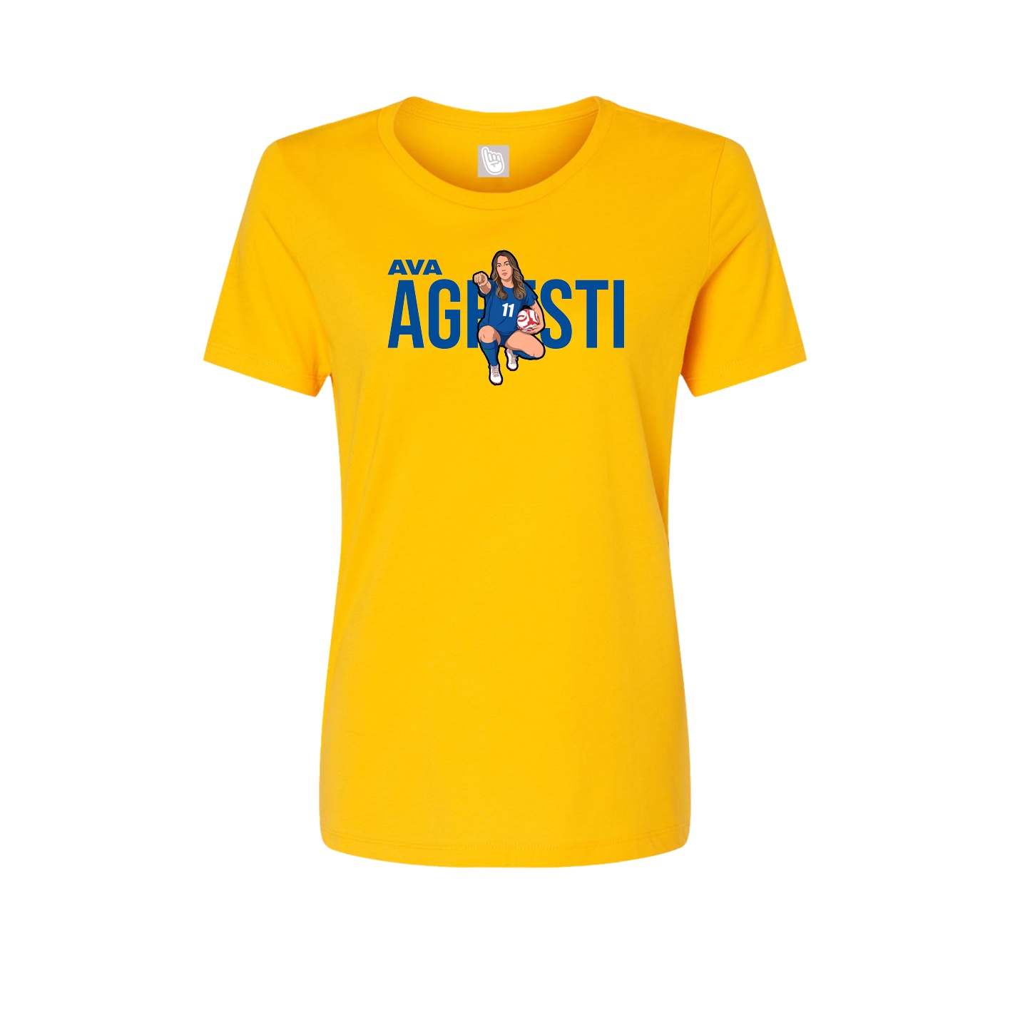 Fitted Women's Tee — Player Name in Gold