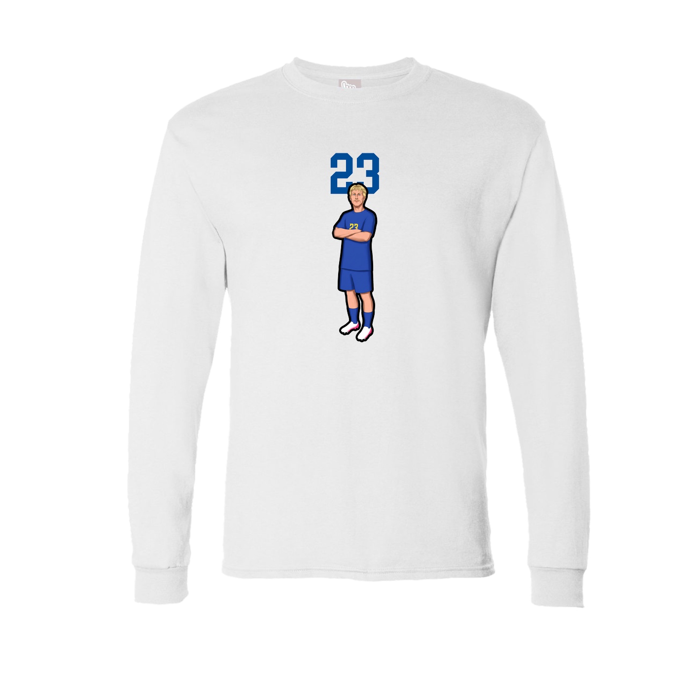 Long Sleeve Tee — Number Top in White