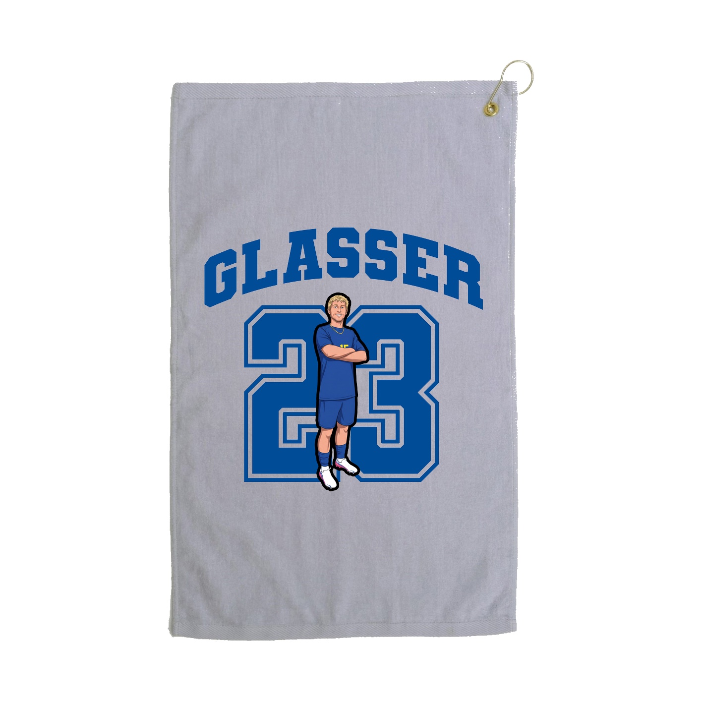 Golf Towel — Number in Grey