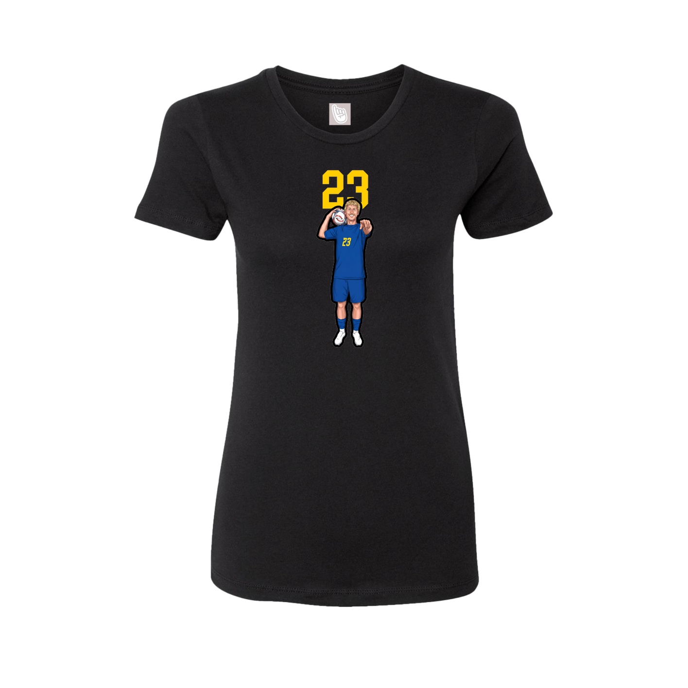 Fitted Women's Tee — Number Top in Black