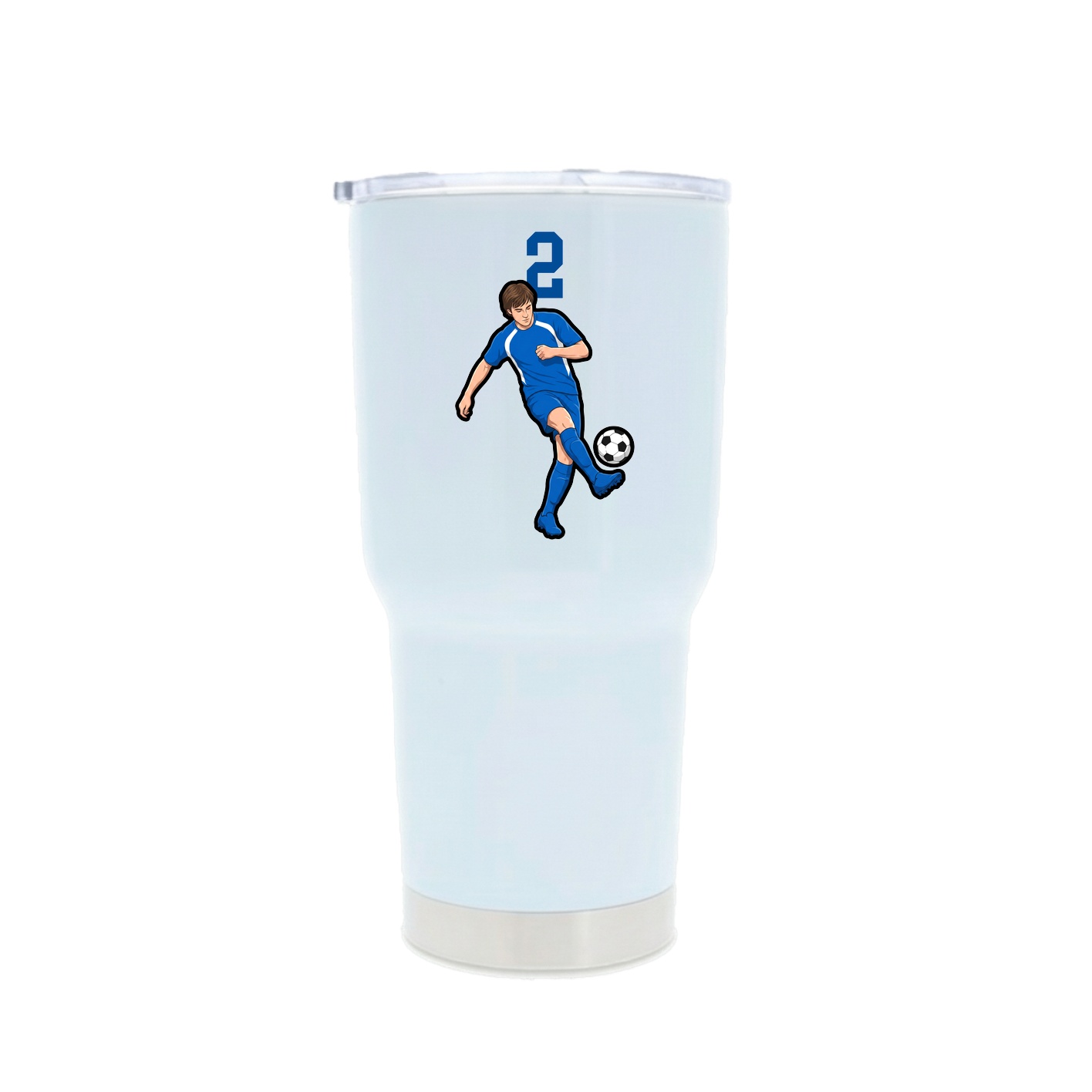 30oz Stainless Steel Tumbler — Number Top in White