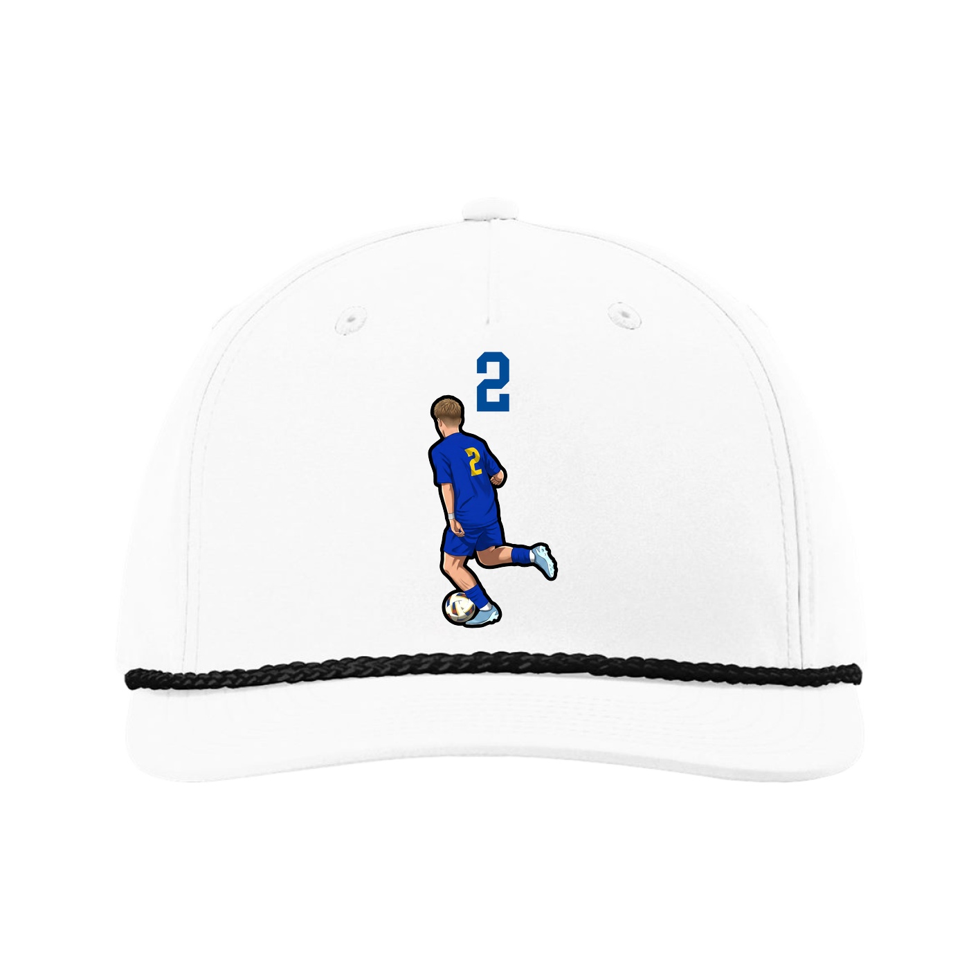 Five-Panel Classic Rope Cap — Number Top in White