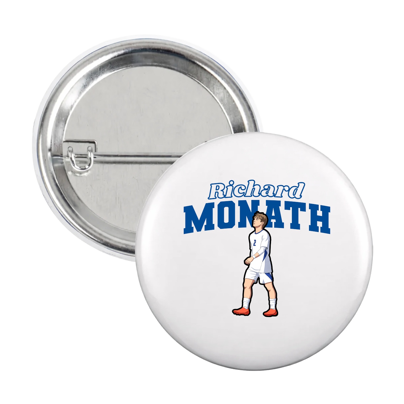 Game Day Button — Name Arch in White
