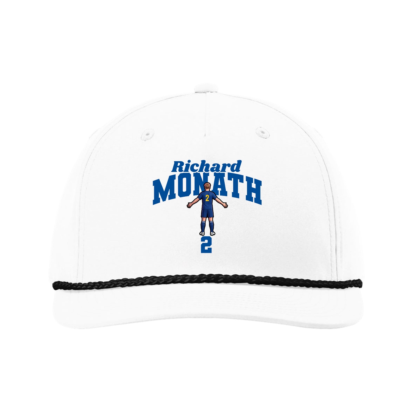 Five-Panel Classic Rope Cap — Signature Arch in White