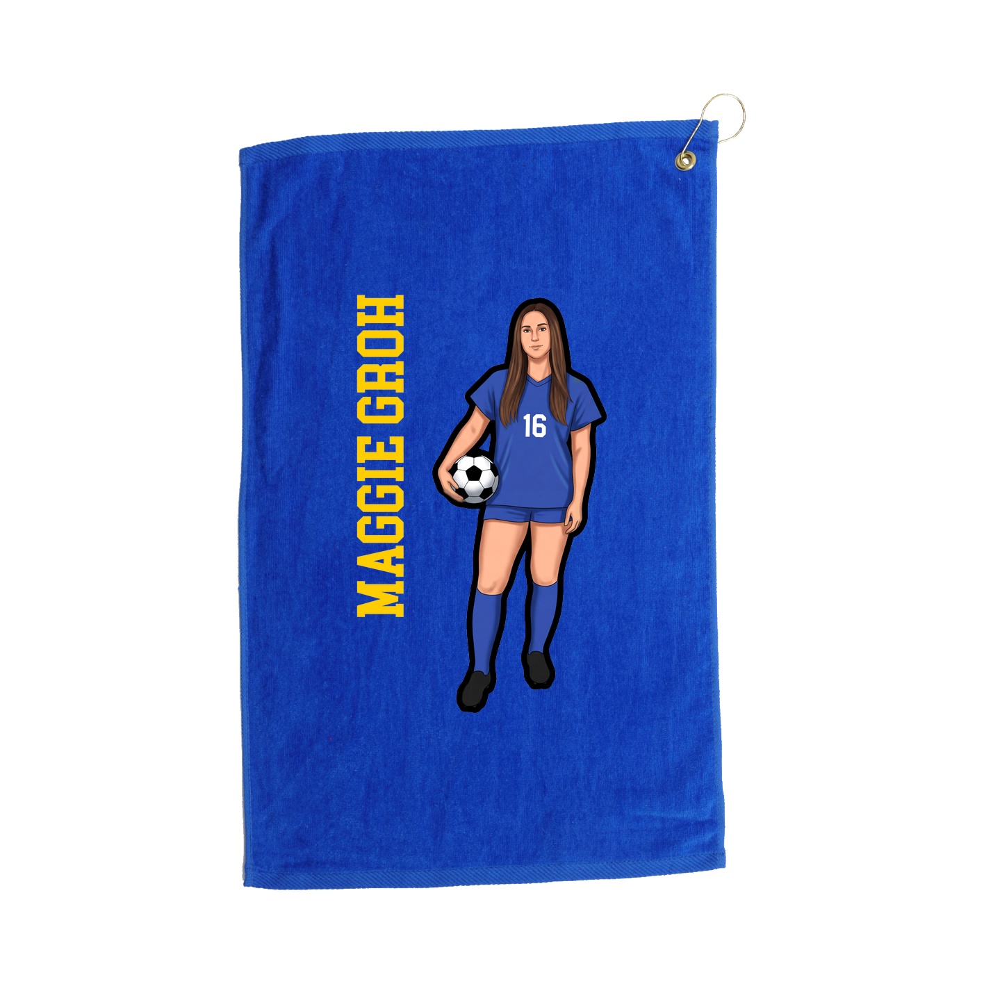 Golf Towel — Name Vertical in Royal