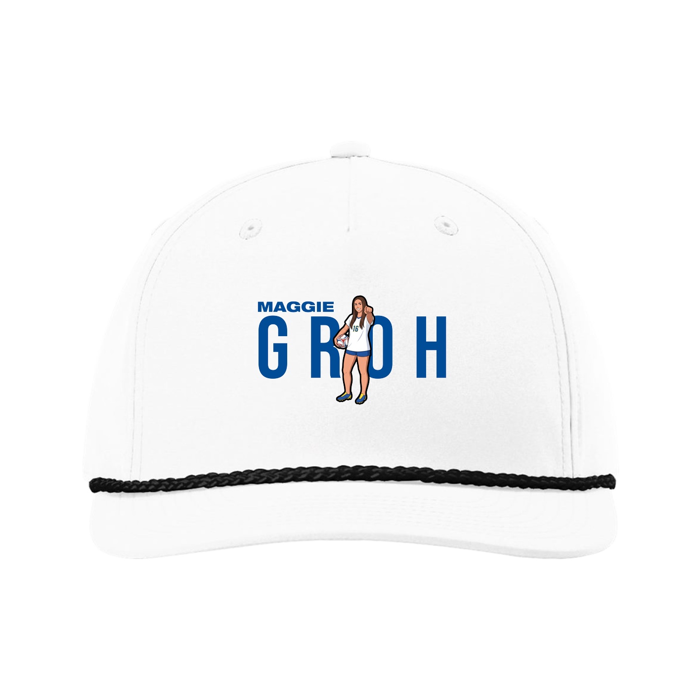 Five-Panel Classic Rope Cap — Player Name in White