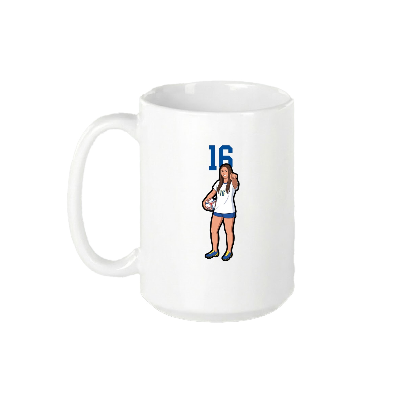 15oz Coffee Mug — Number Top in White