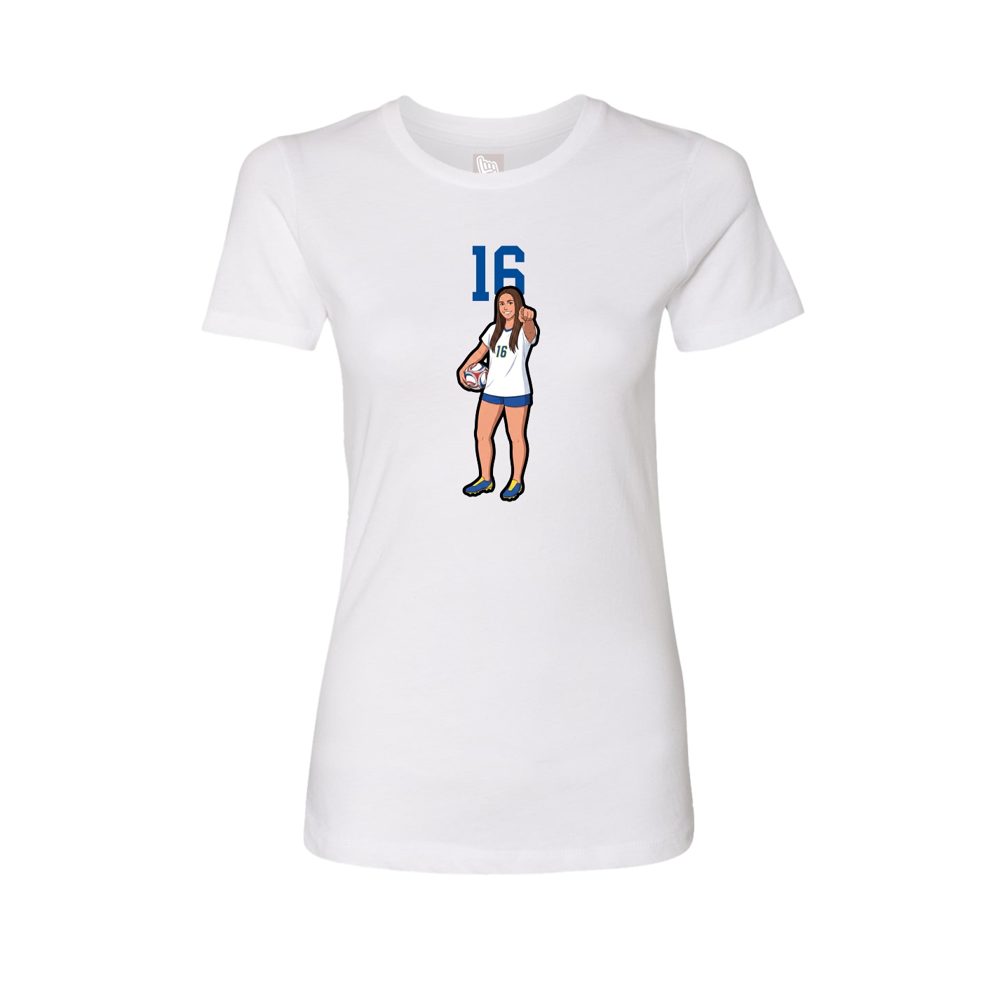 Fitted Women's Tee — Number Top in White