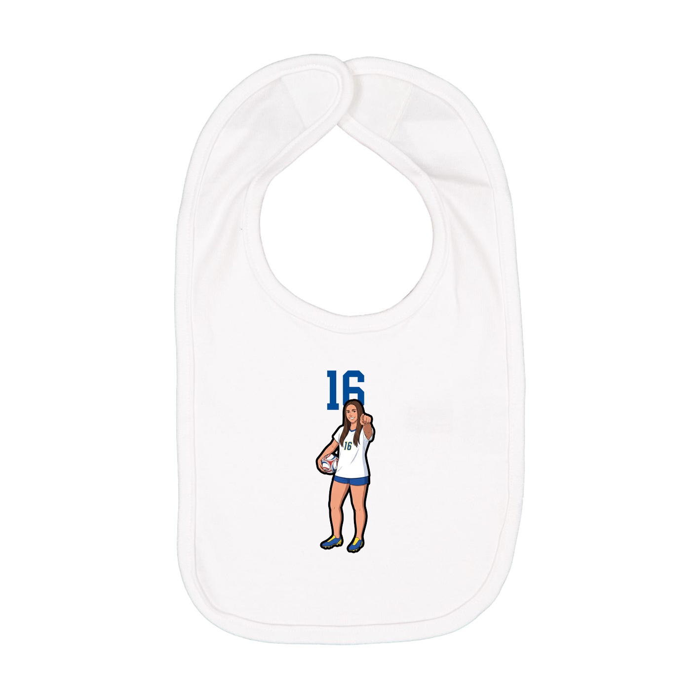 Infant Bib — Number Top in White