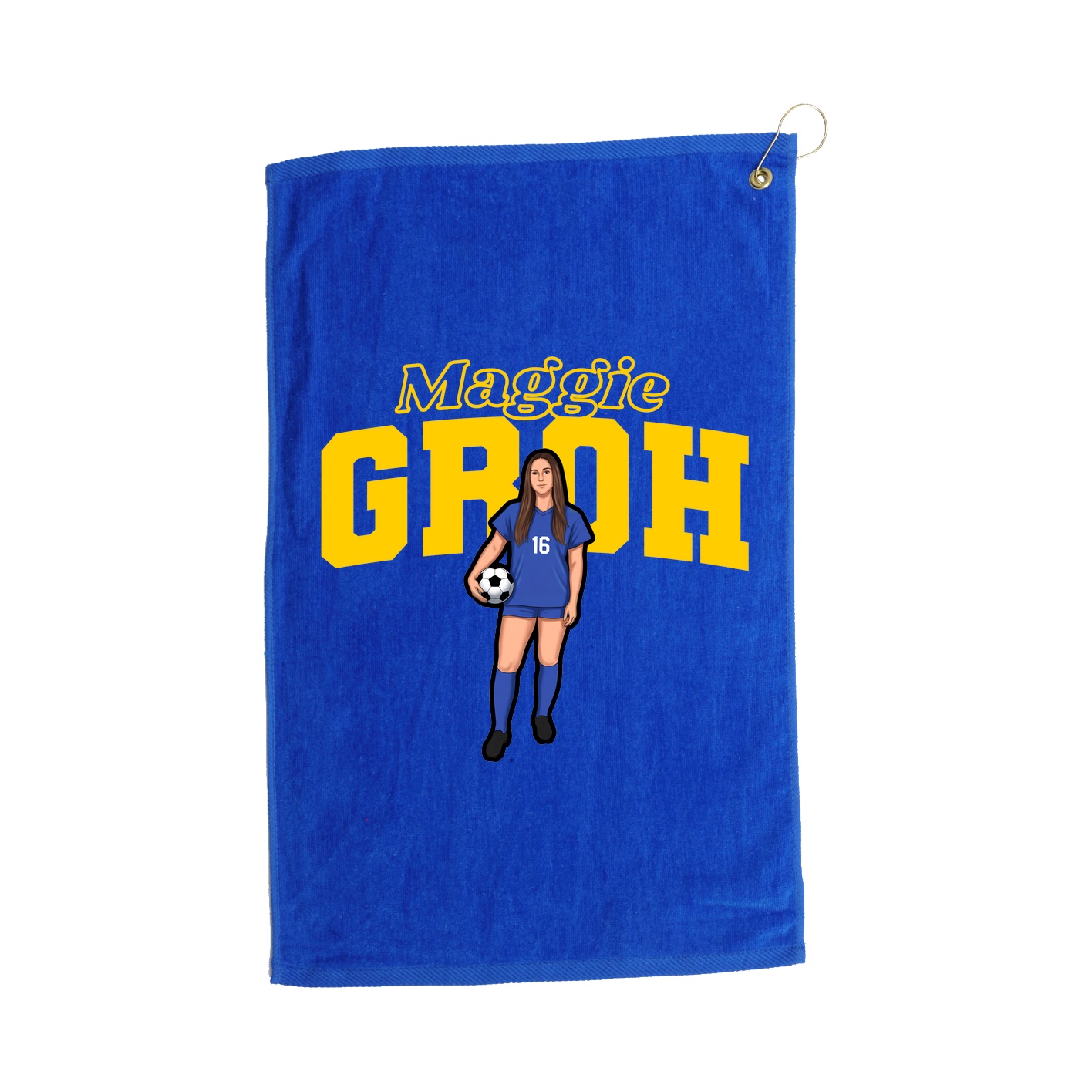 Golf Towel — Name Arch in Royal