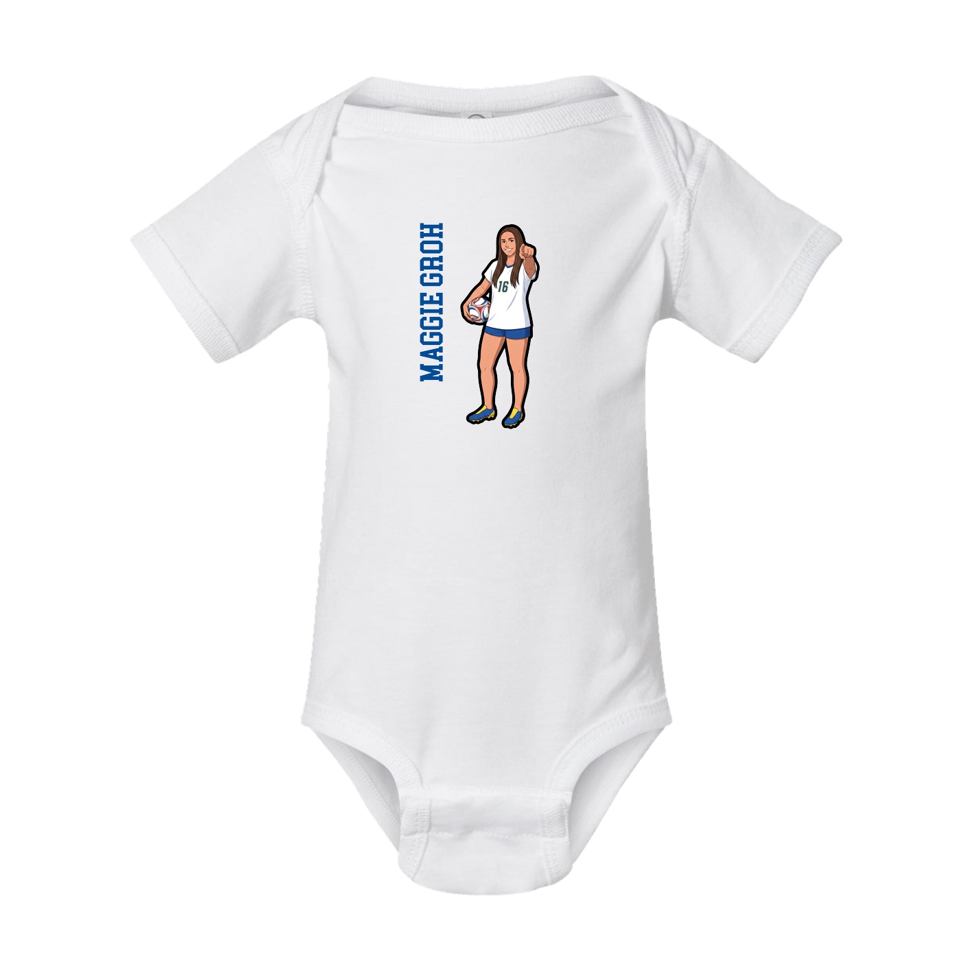 Baby Onesie — Name Vertical in White