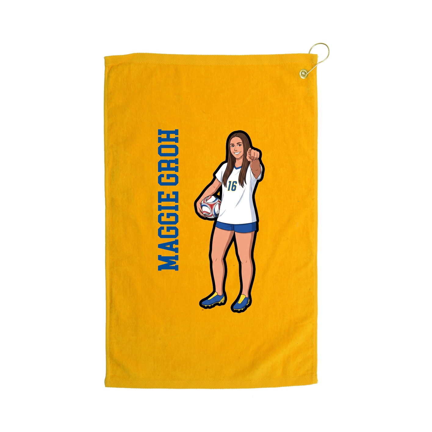 Golf Towel — Name Vertical in Gold