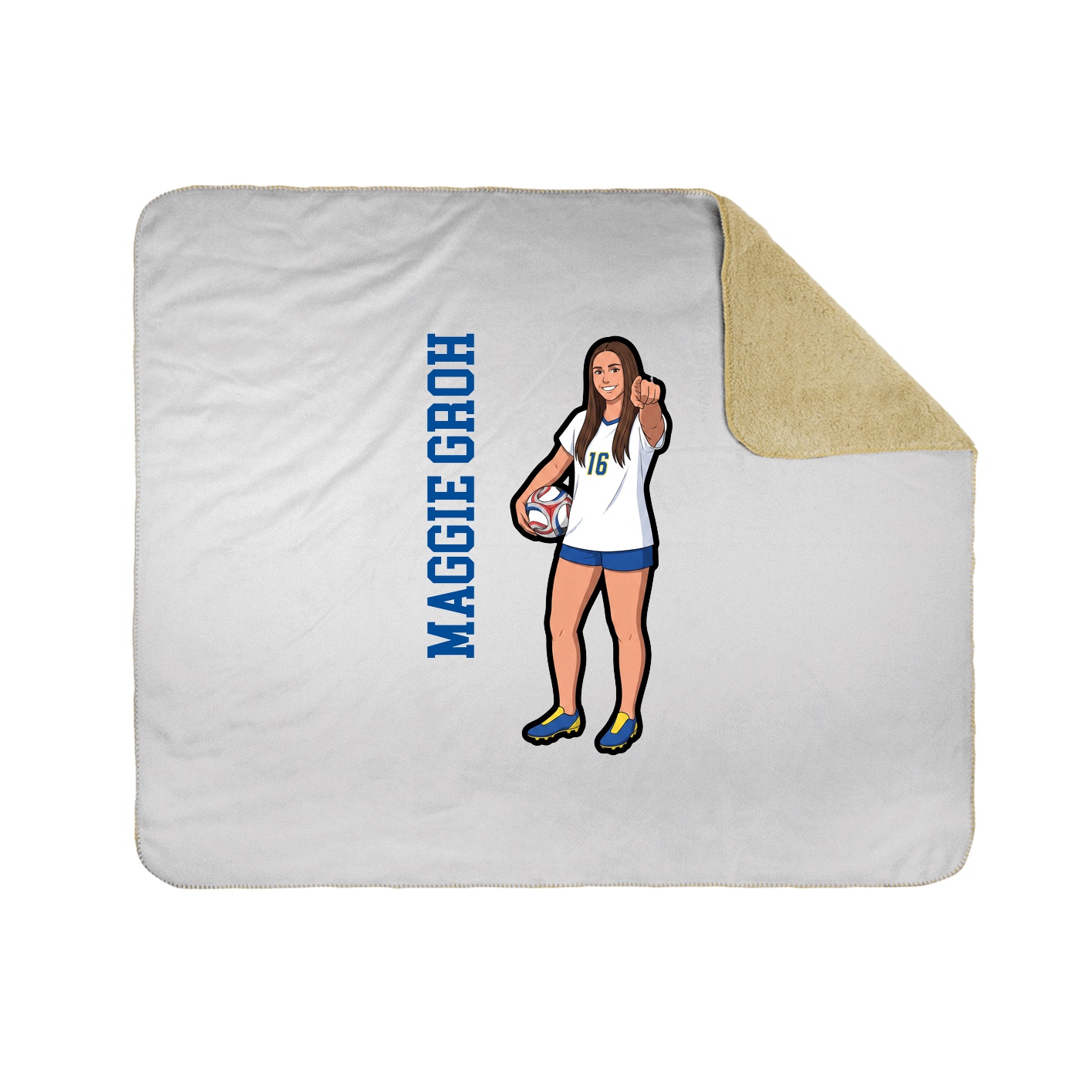 Throw Blanket — Name Vertical in White