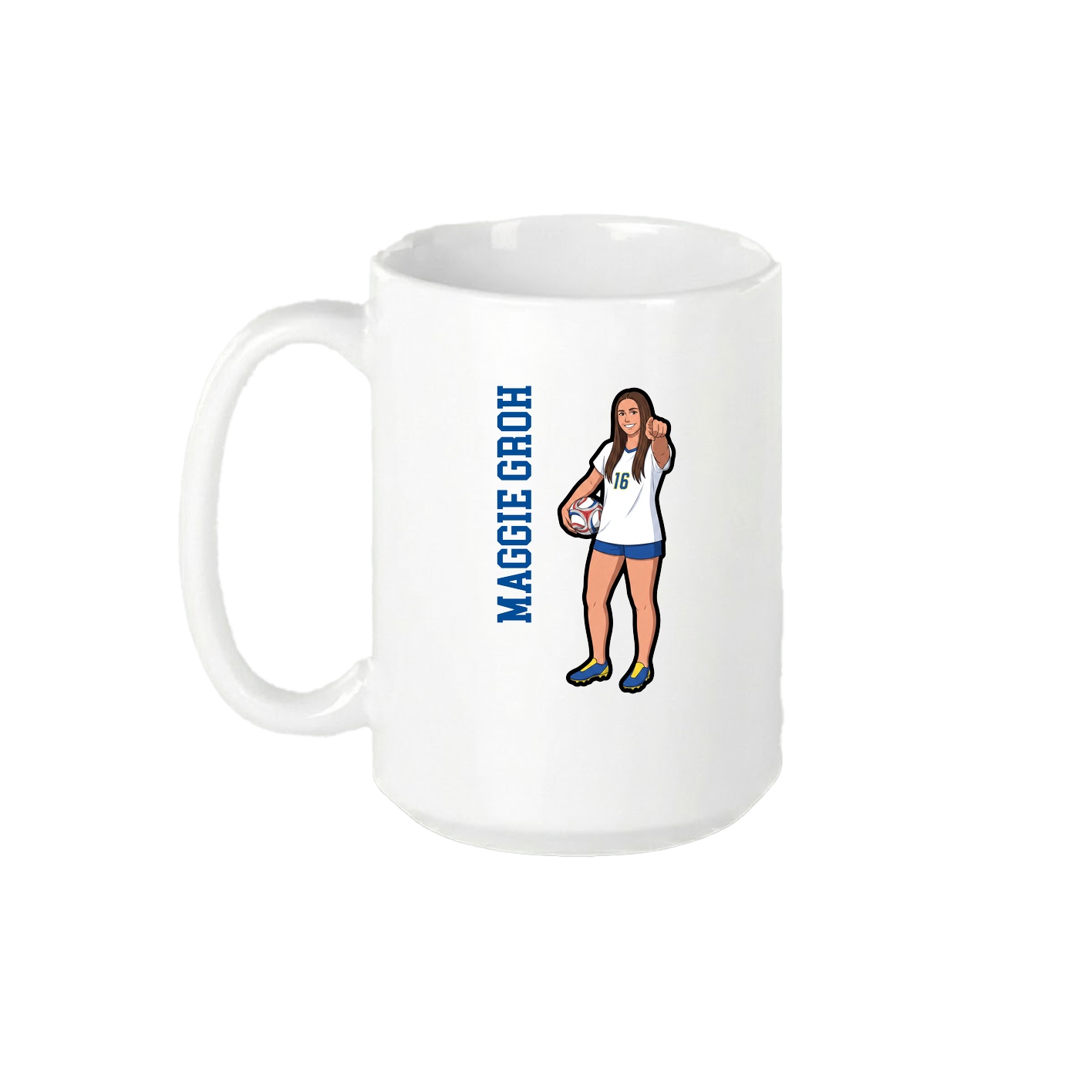 15oz Coffee Mug — Name Vertical in White