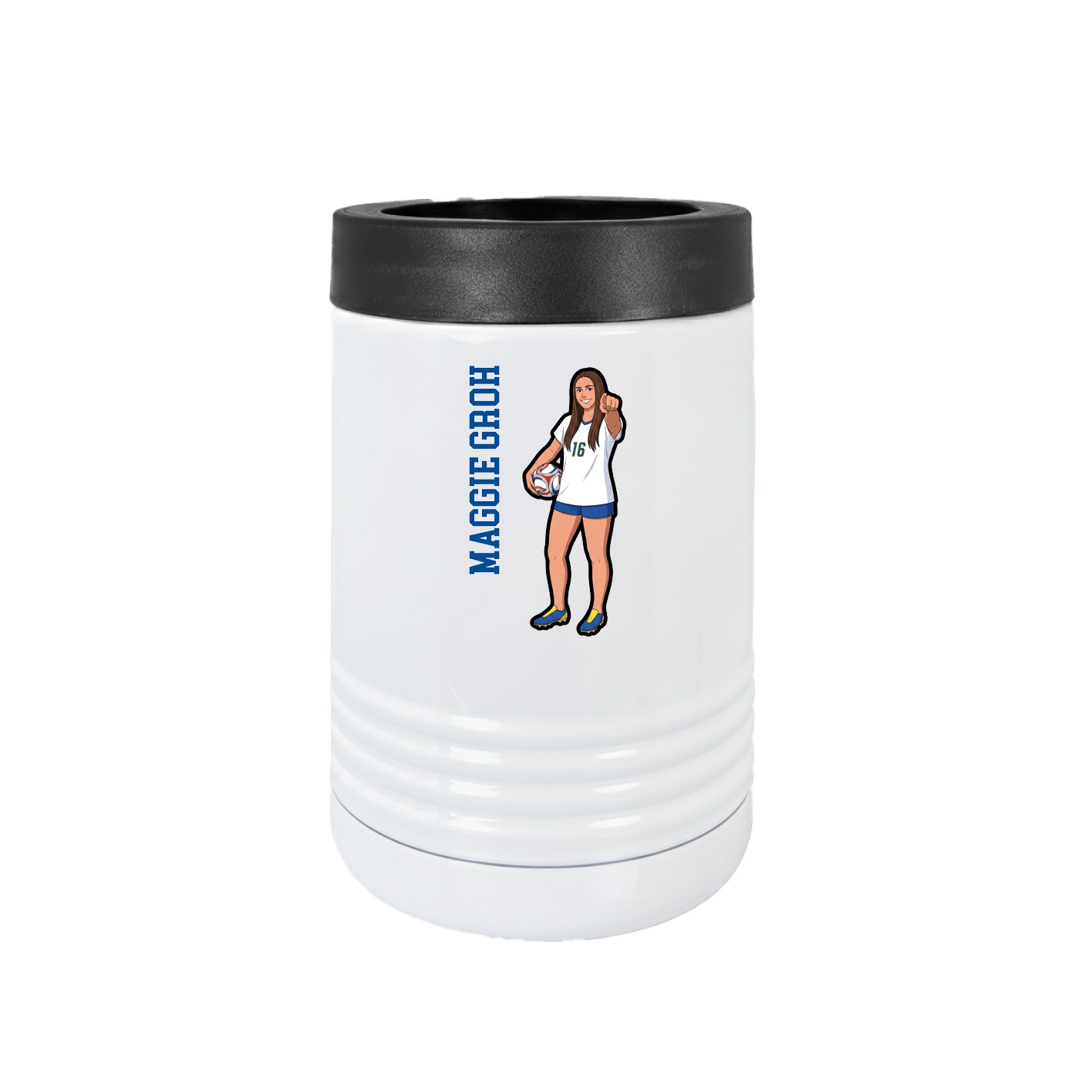 Beverage Holder — Name Vertical in White