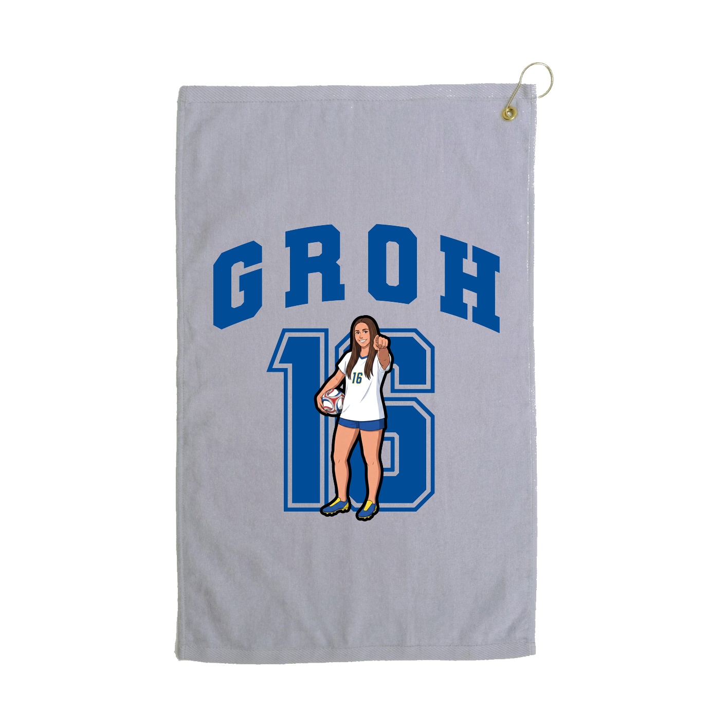 Golf Towel — Number in Grey
