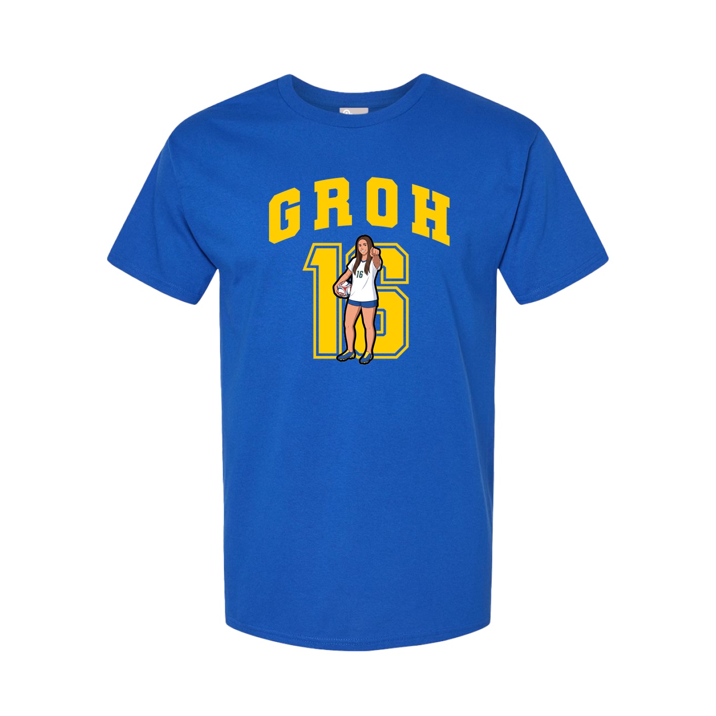 Youth Tee — Number in Royal