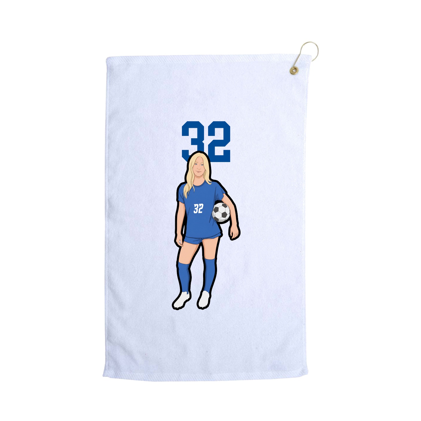 Golf Towel — Number Top in White