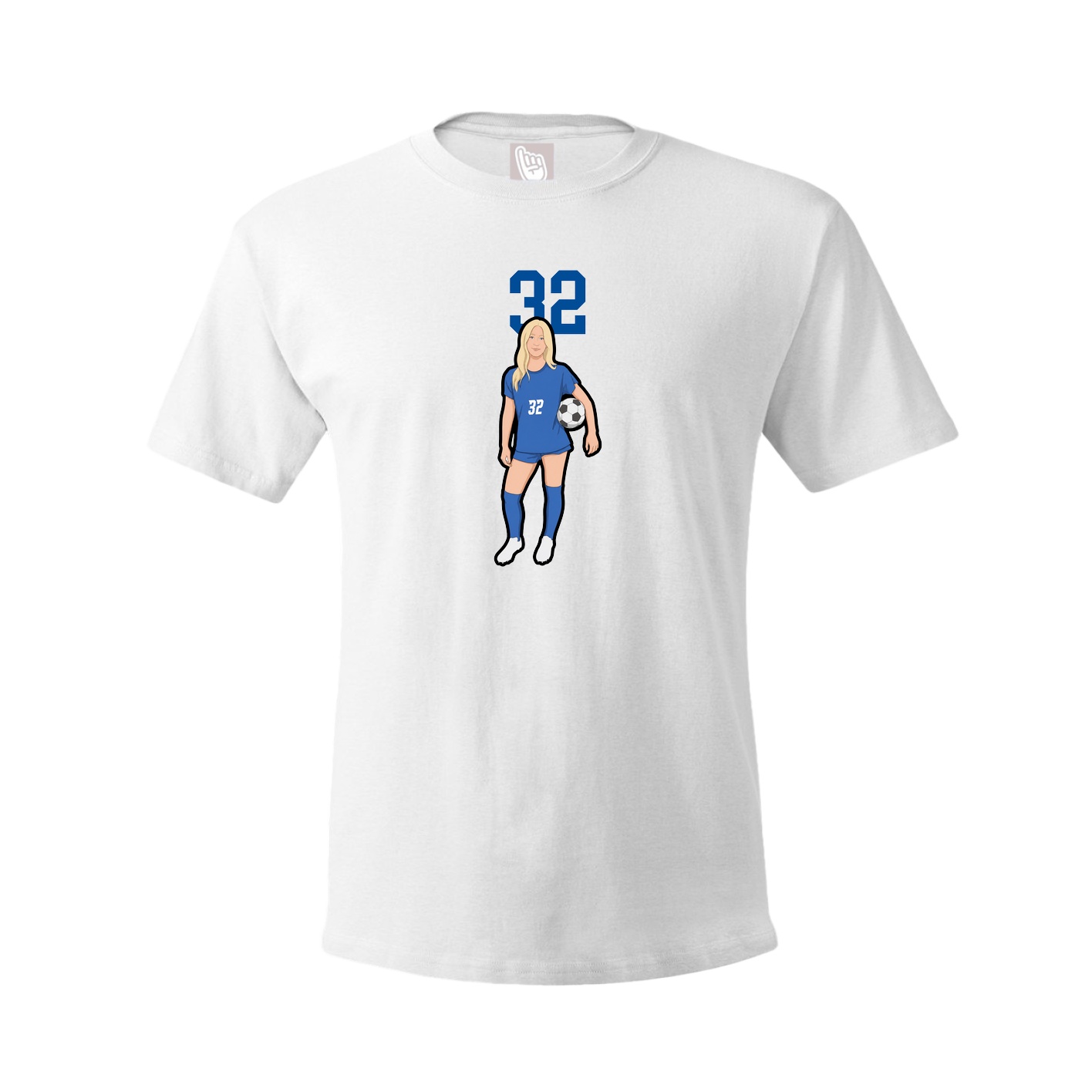 Youth Tee — Number Top in White