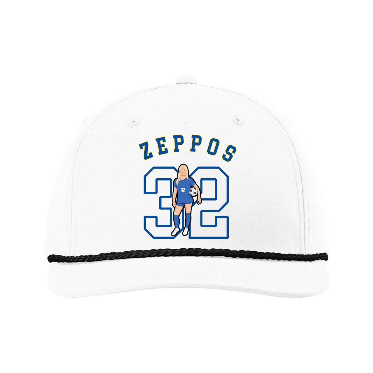 Five-Panel Classic Rope Cap — Shirsey Arch in White