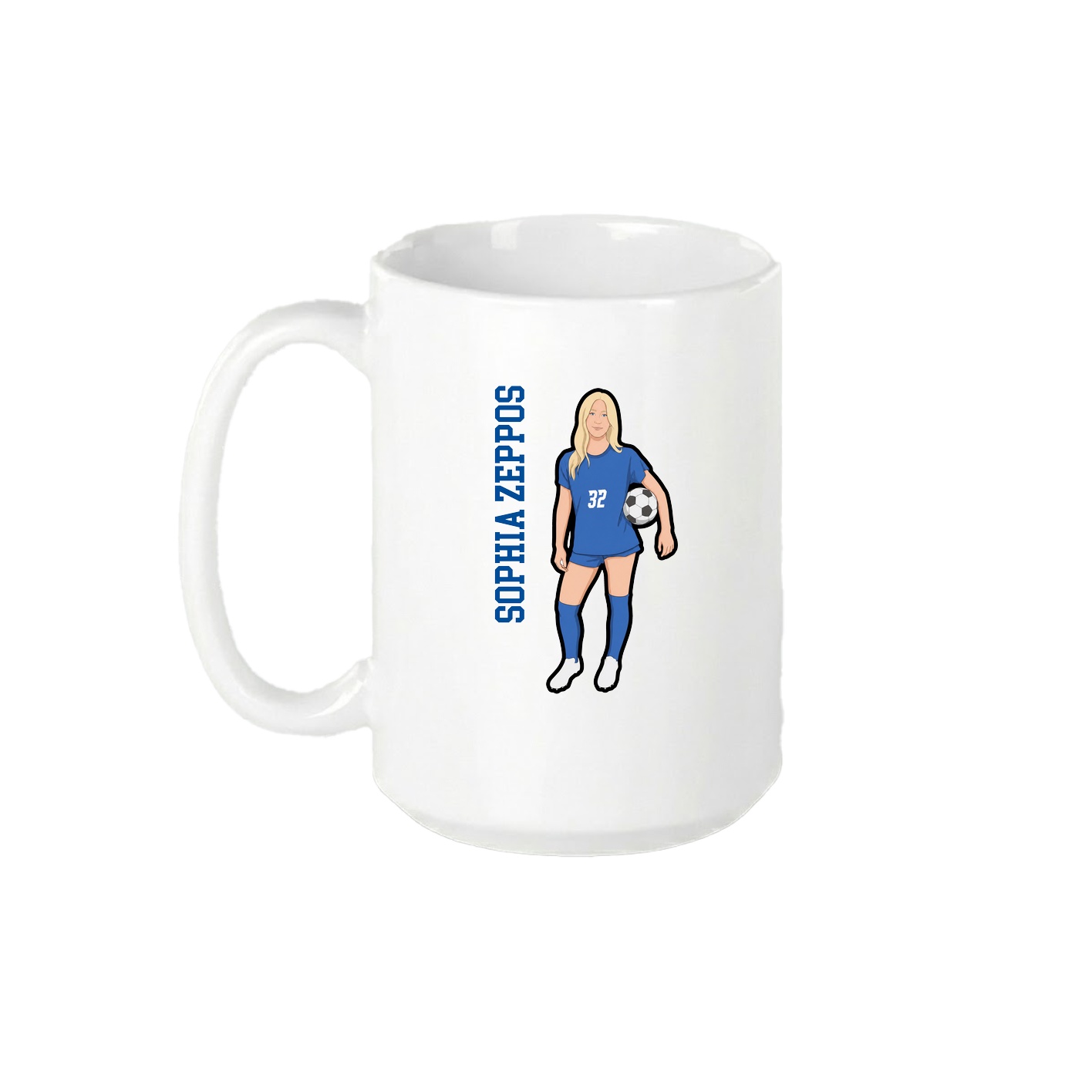 15oz Coffee Mug — Name Vertical in White