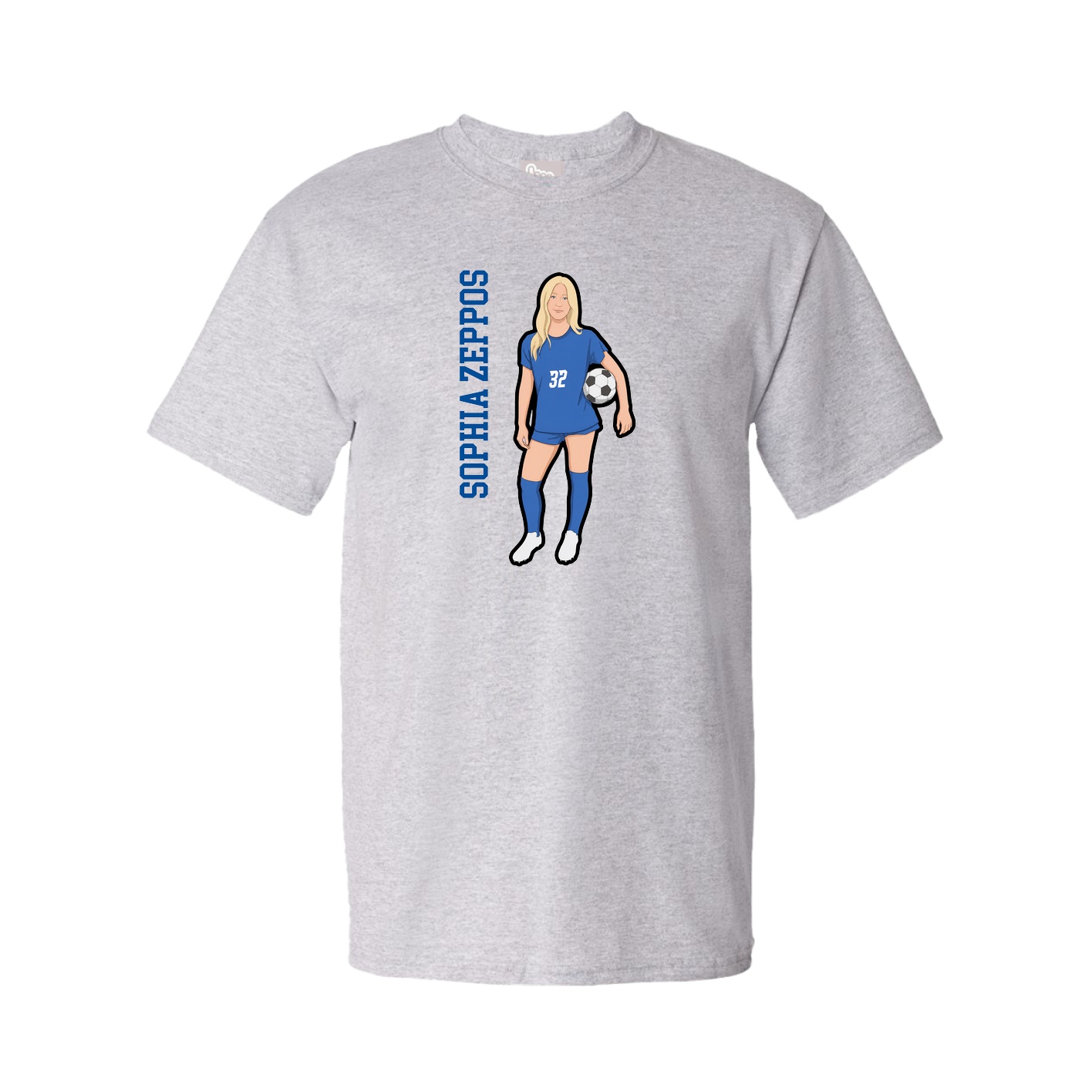 Tee — Name Vertical in Grey