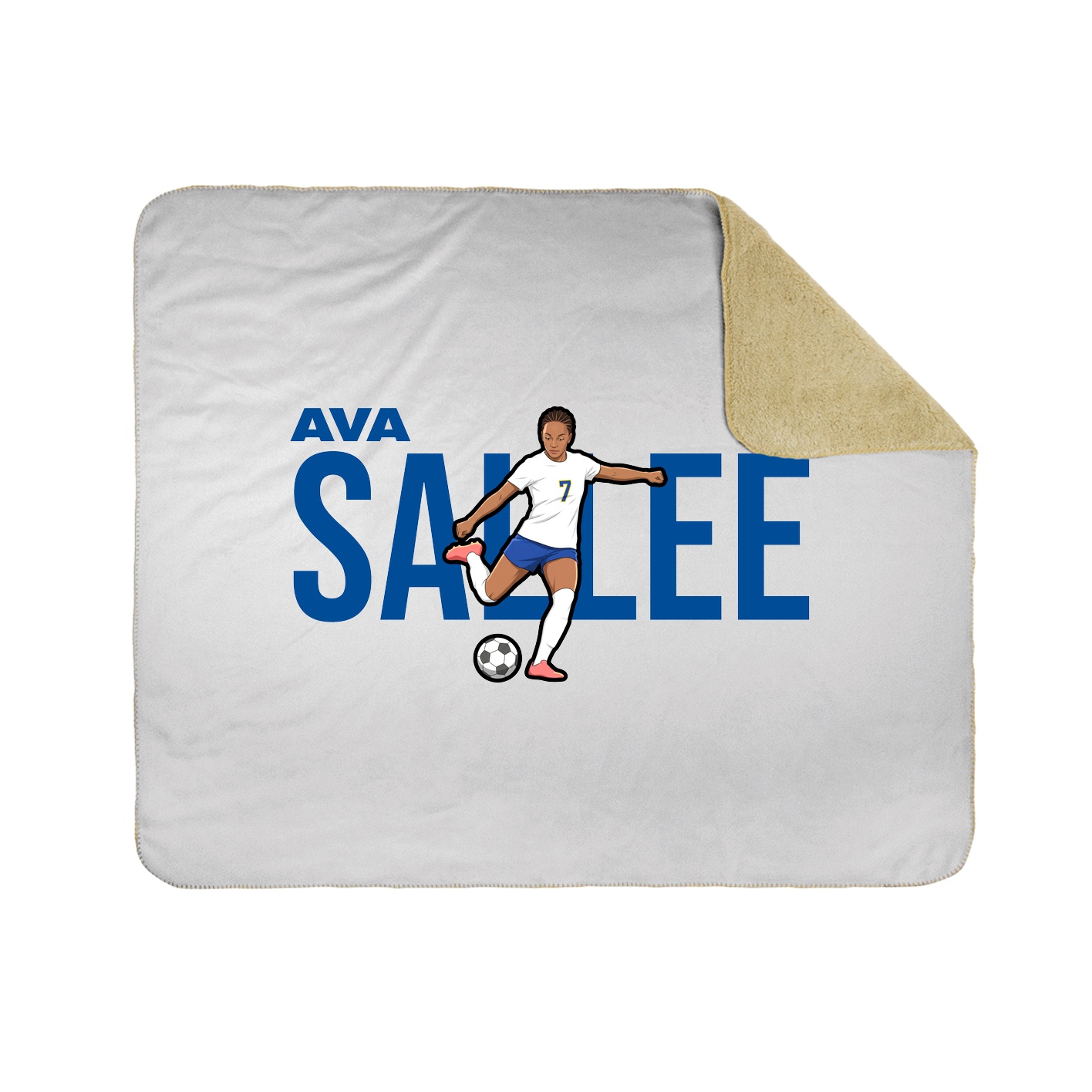 Throw Blanket — Player Name in White