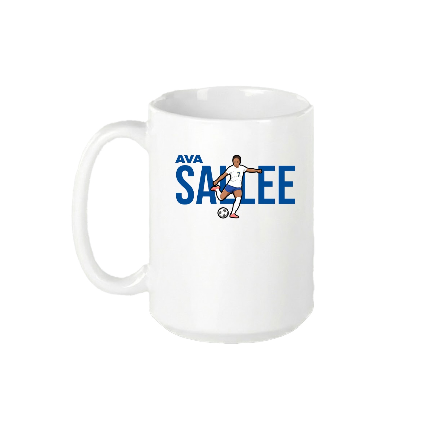 15oz Coffee Mug — Player Name in White
