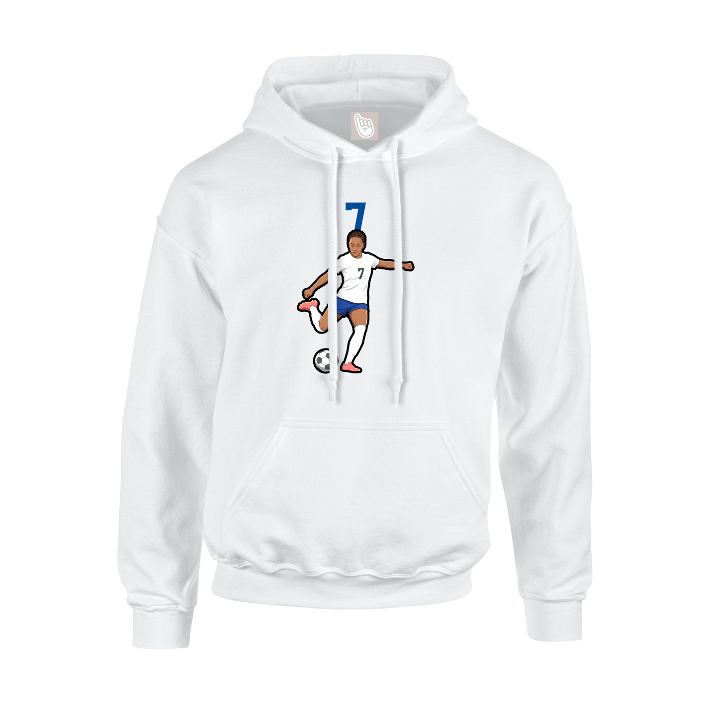 Youth Hoodie — Number Top in White