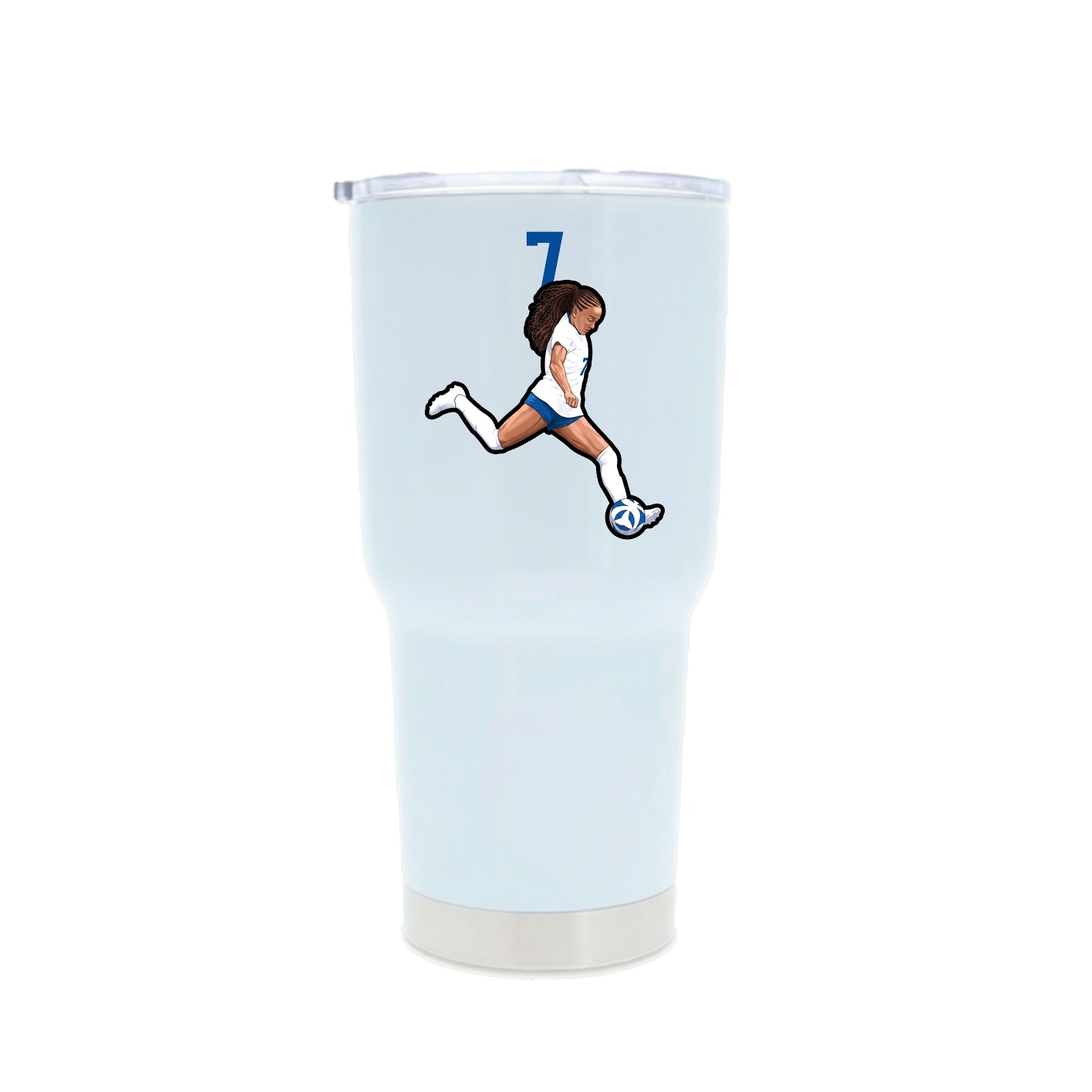 30oz Stainless Steel Tumbler — Number Top in White