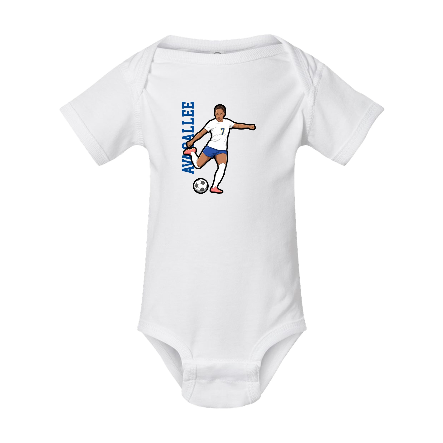 Baby Onesie — Name Vertical in White