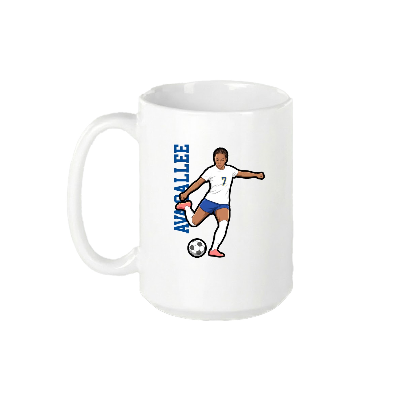 15oz Coffee Mug — Name Vertical in White