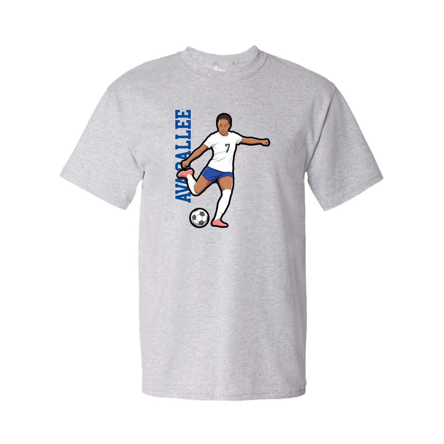 Tee — Name Vertical in Grey