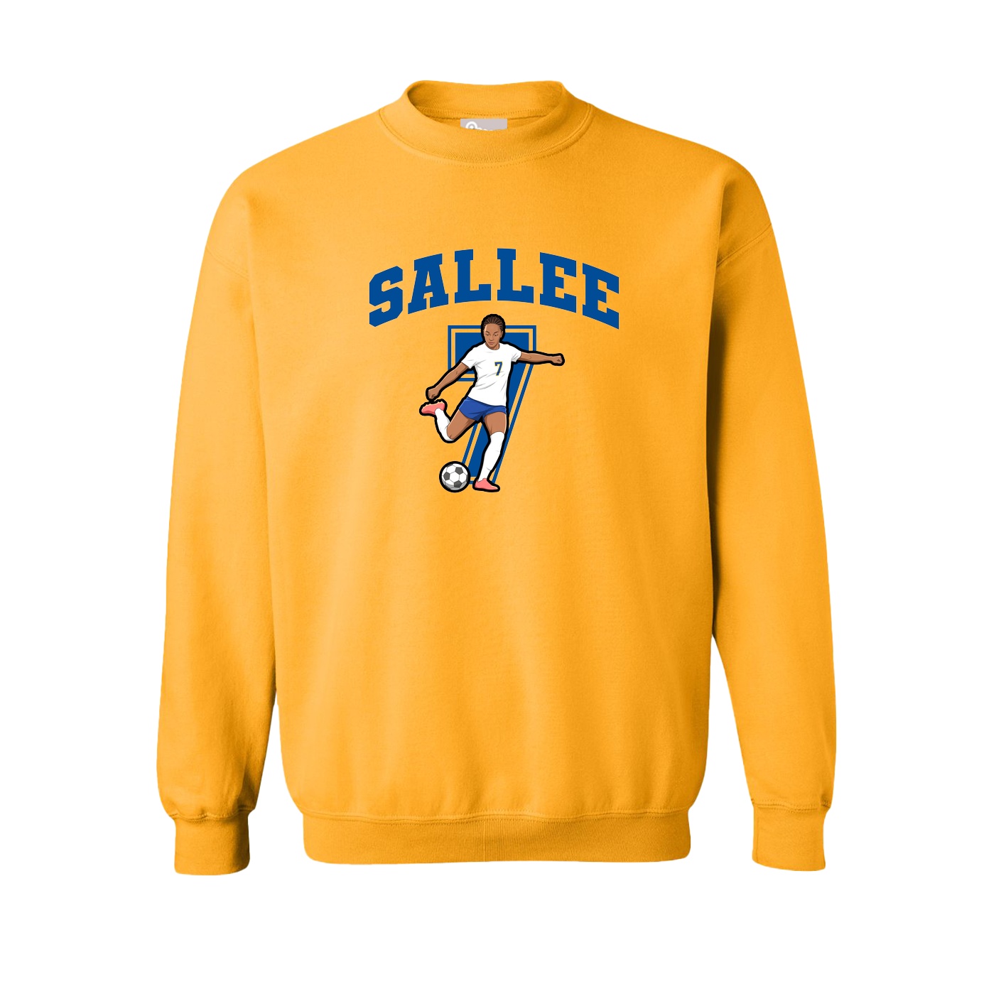 Fleece Crew — Number in Gold