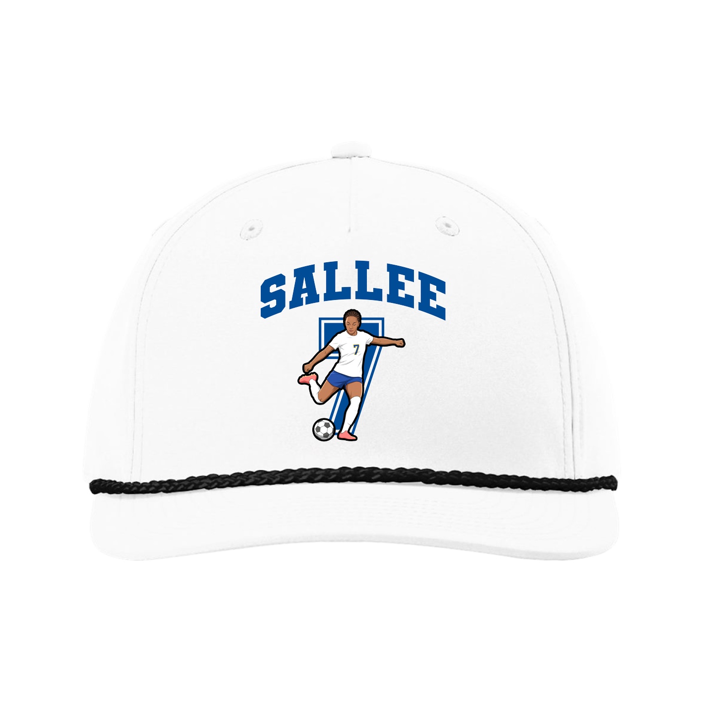 Five-Panel Classic Rope Cap — Number in White