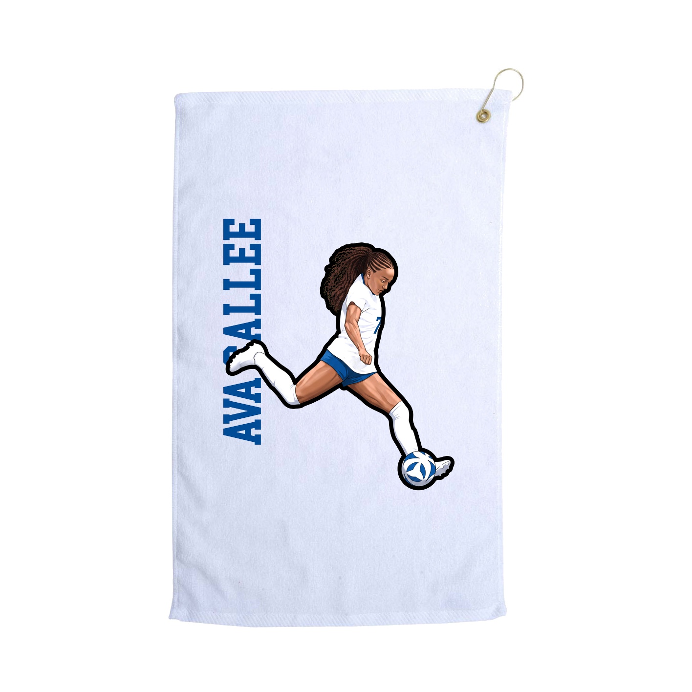 Golf Towel — Name Vertical in White