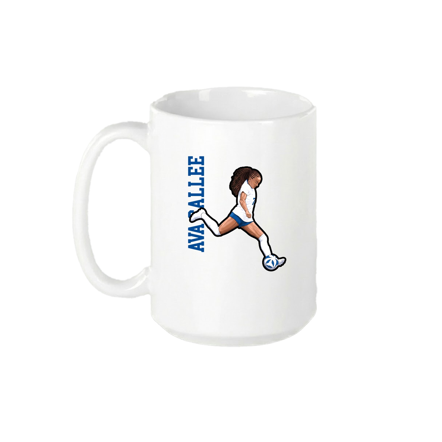 15oz Coffee Mug — Name Vertical in White
