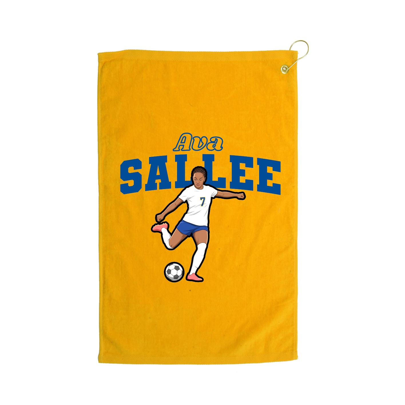 Golf Towel — Name Arch in Gold