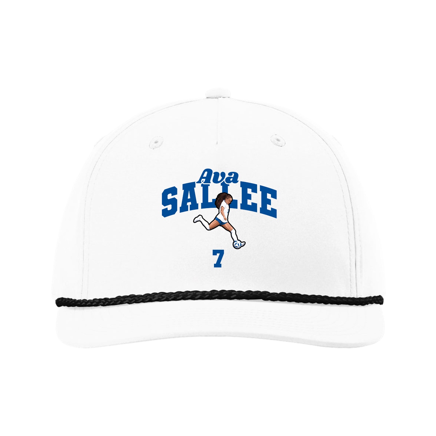 Five-Panel Classic Rope Cap — Signature Arch in White